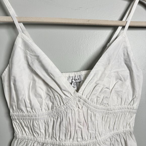 Asos‎ / TopShop Size 2 White 100% Cotton Mini Beach Dress NWT Adjustable Straps - Picture 3 of 6